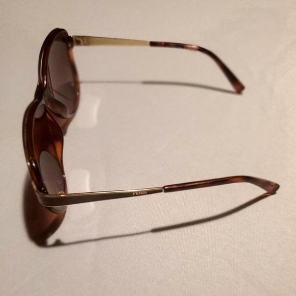 FENDI Havana Brown Tortoiseshell Gold Sunglasses NWOT